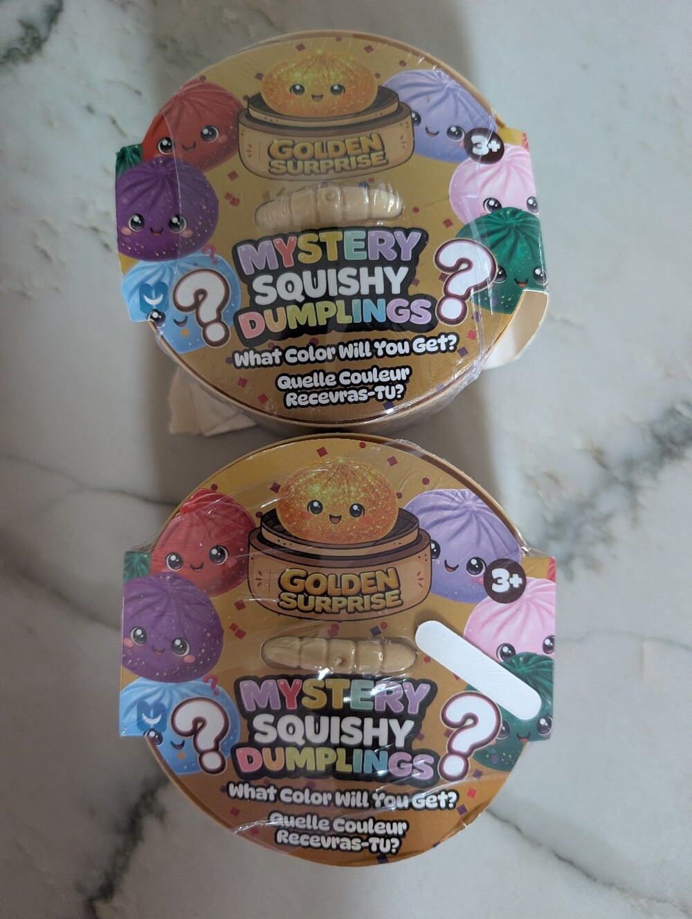 Golden Surprise Mystery Squishy Dumplings Sealed Blind Box Toy Lot of 2